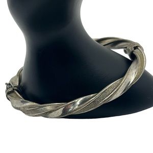 Sterling silver Italy twisted hinged bangle bracelet Sophia DAMAGED